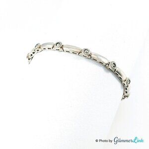 Vintage Sunstone Imports 925 Sterling Silver Black Crystals Links Bracelet